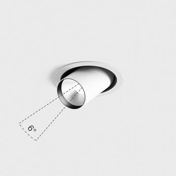 Світильник точковий TUB M OUT NB, LED 9W, 750Lm, 3000K, 6&deg;, CRI>90, 220V, IP20, білий 01.0596.9.930.WH 01.0596.9.930.WH фото