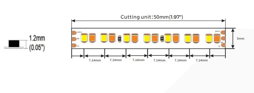 LED лента COLORS 280-2216-24V-IP20 8,4W 975Lm 2700+6000K 5м (D6280-24V-5mm-SWW) C6240-24V-8mm-NW фото