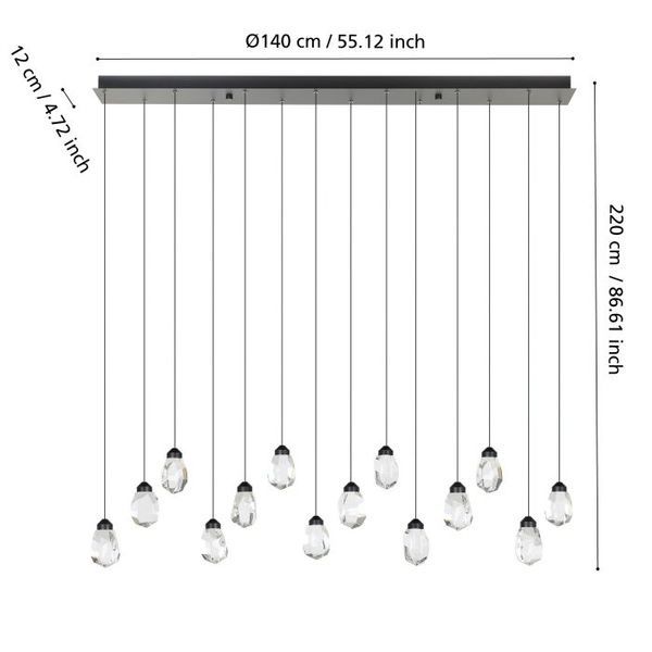 Подвесная люстра Eglo Е390414 Sindicat, LED 14x3W, 4900 лм, 3000K Е390414 фото