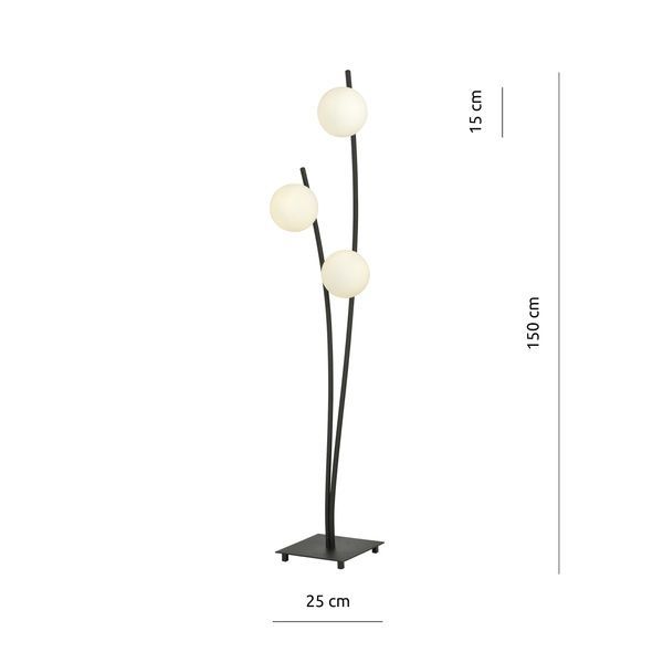 Торшер HUNTER LP3 BLACK/OPAL Emibig E14 IP20 черный 1102/LP3 1102/LP3 фото