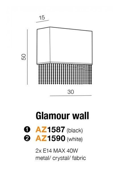 Бра Azzardo AZ1590 Glamour Wall Е14 IP20 бежевий AZ1590 фото