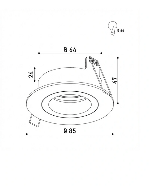 Точечный светильник Kloodi KD-KOMO R85 IP65 WH GU10 1x10W белый KD-KOMO R85 IP65 WH фото