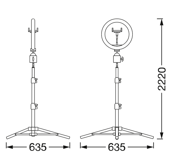 Світильник кільцевий 6W 5V 250lm 3000-4000K ⌀260 635x2220x635mm [4099854497636] MOBILE CAMERA LIGHT RING DESKTOP 2100 Osram 4099854497636 фото
