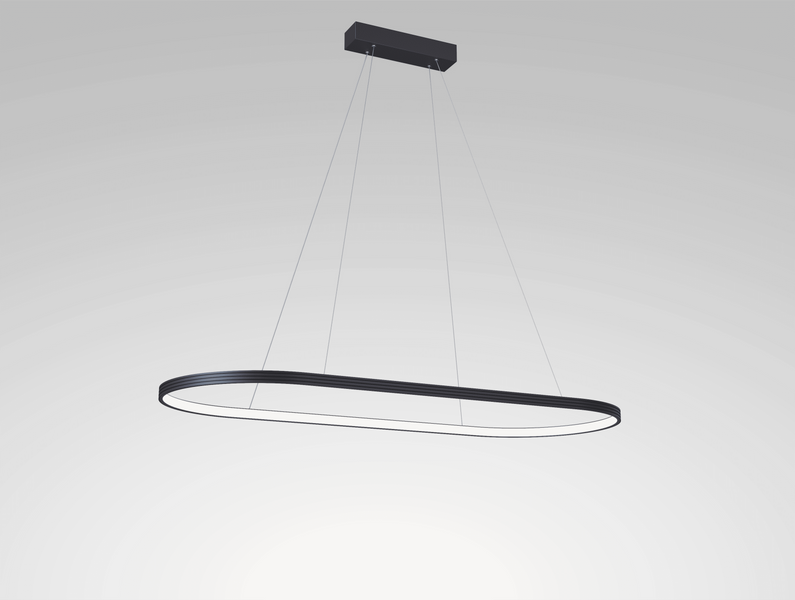 Підвісний світильник KLOODI KD-RG OVAL 1800x600 80W 3000K BK KD-RG OVAL 1800x600 80W BK фото