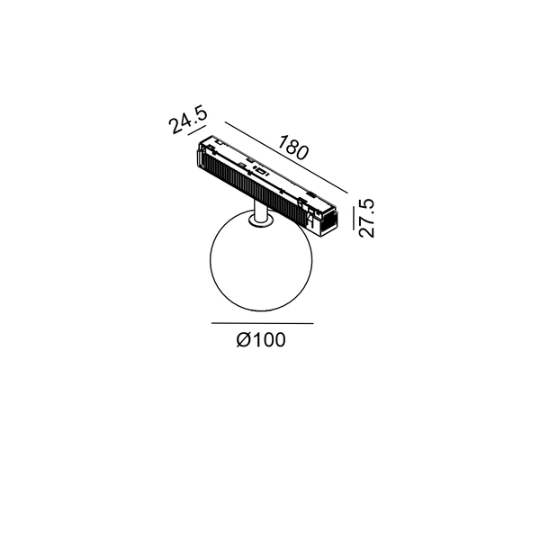 Світильник трековий LTX, SFERA, Bridgelux LED 5W, 4000K, 250Lm, 360&deg;, CRI>90, 48V, 2-х групний, IP20, опаловий, чорний 06.1001.5.940.BK.2G фото