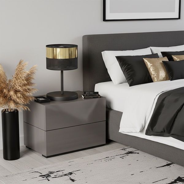 Настольная лампа LUX LN1 BL GOLD Emibig E27 IP20 Черная, золотая 1649/LN1 1649/LN1 фото