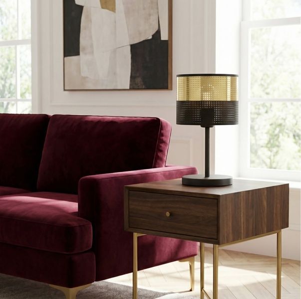 Настольная лампа LUX LN1 BL GOLD Emibig E27 IP20 Черная, золотая 1649/LN1 1649/LN1 фото