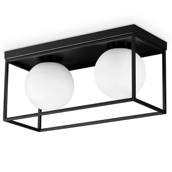 Потолочная люстра IDEAL-LUX IL304137 LINGOTTO PL2 NERO 2хЕ14 чёрный IL304137 фото