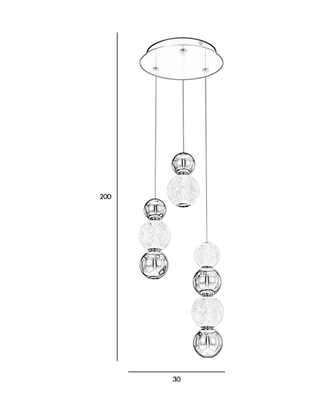 Люстра Italux PND-83728-21W-3K-CH Oter Led 4x21W 3000K 1300Lm IP20 071761 фото