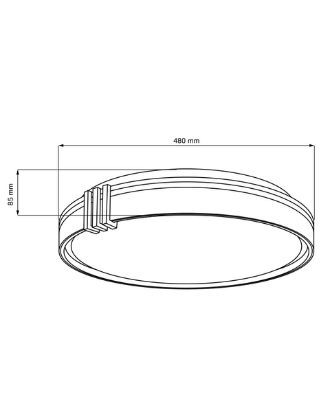 Люстра с пультом светодиодная, потолочный светильник Goldlux 328854 Arletta 50 Led 1x48W 3000K-6000K 8000Lm IP44 Серый 095407 фото