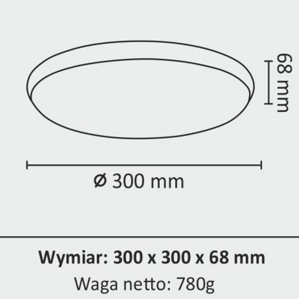 Светильник потолочный Polux METIS 30 Led 1x18W 4000K 1200Lm IP20 белый, хром 5901508314840 5901508314840 фото