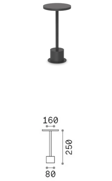 Уличный светильник IDEAL-LUX IL347820 TOFFEE PT D160 H025 NERO LED 11W 1200lm 3000K IP65 чёрный IL347820 фото