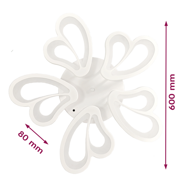 LED світильник VELMAX V-CL-WINDFLOWER-5Wh, max 70W, 3000K-6500K, пульт, блок живлення, білий, 230V 23-43-22 фото