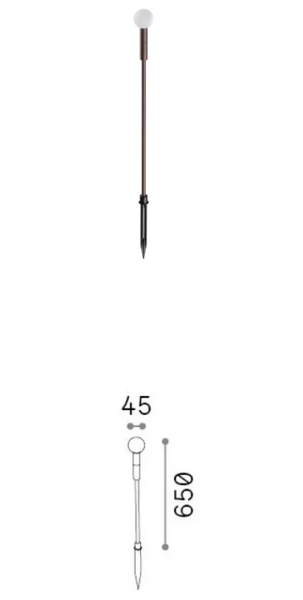Уличный светильник IDEAL-LUX IL347899 TWIGGY SPHERE PT H65 COFFEE 1,5W 110lm 3000K IP65 коричневый IL347899 фото