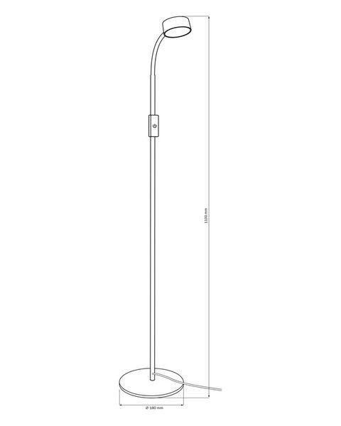 Торшер Goldlux 330093 Bruno LED 1x3W 3000K/4000K/6500K 400Lm IP20 черный 330093 фото