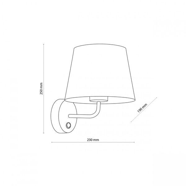 Бра TK LIGHTING TKL1880 MAJA Е27 IP20 сірий TKL1880 фото