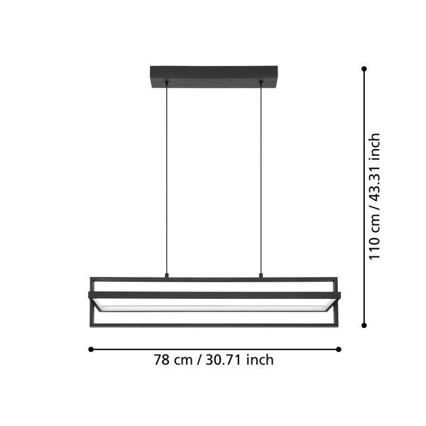 Стельовий світильник E900466 SIBERIA pendant light 34 Вт, 4500 Лм, 3000К-6500К E900466 фото