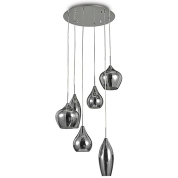 Підвісний світильник IDEAL-LUX IL111841 SOFT SP6 FUME' 6хЕ14 хром IL111841 фото