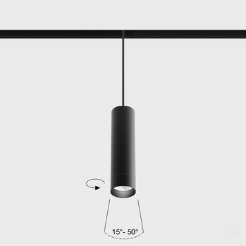Светильник трековый LTX, TUB M P 200 ZOOM, CREE LED 13W, 3000K, 615-1040lm, 15&deg;-50&deg;, CRI>90, 48V, 2-х групный, IP20, черный 06.0529.13.930.BK.2G фото
