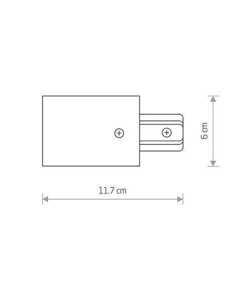 Токовод Nowodvorski 8973 Profile recessed power end cap IP20 Bl 8973 фото
