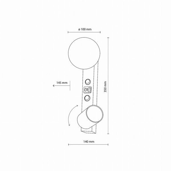 Бра, настінний світильник Tk Lighting TKL10152 Vox GU10+G9 2x10+6W IP20 Bk TKL10152 фото