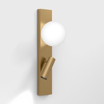 Бра LTX SFERA WALL M, Bridgelux LED 4W (243Lm) 360&deg;, + luminus 1.5W LED (119Lm) 20&deg;, 3000K, CRI>90, IP20, 220-240V опаловый, латунь 10.0634.5.930.BR фото