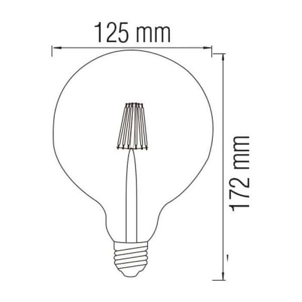 Світлодіодна лампа FILAMENT RUSTIC GLOBE-6 6W E27 2200К 001-030-0006-010 фото